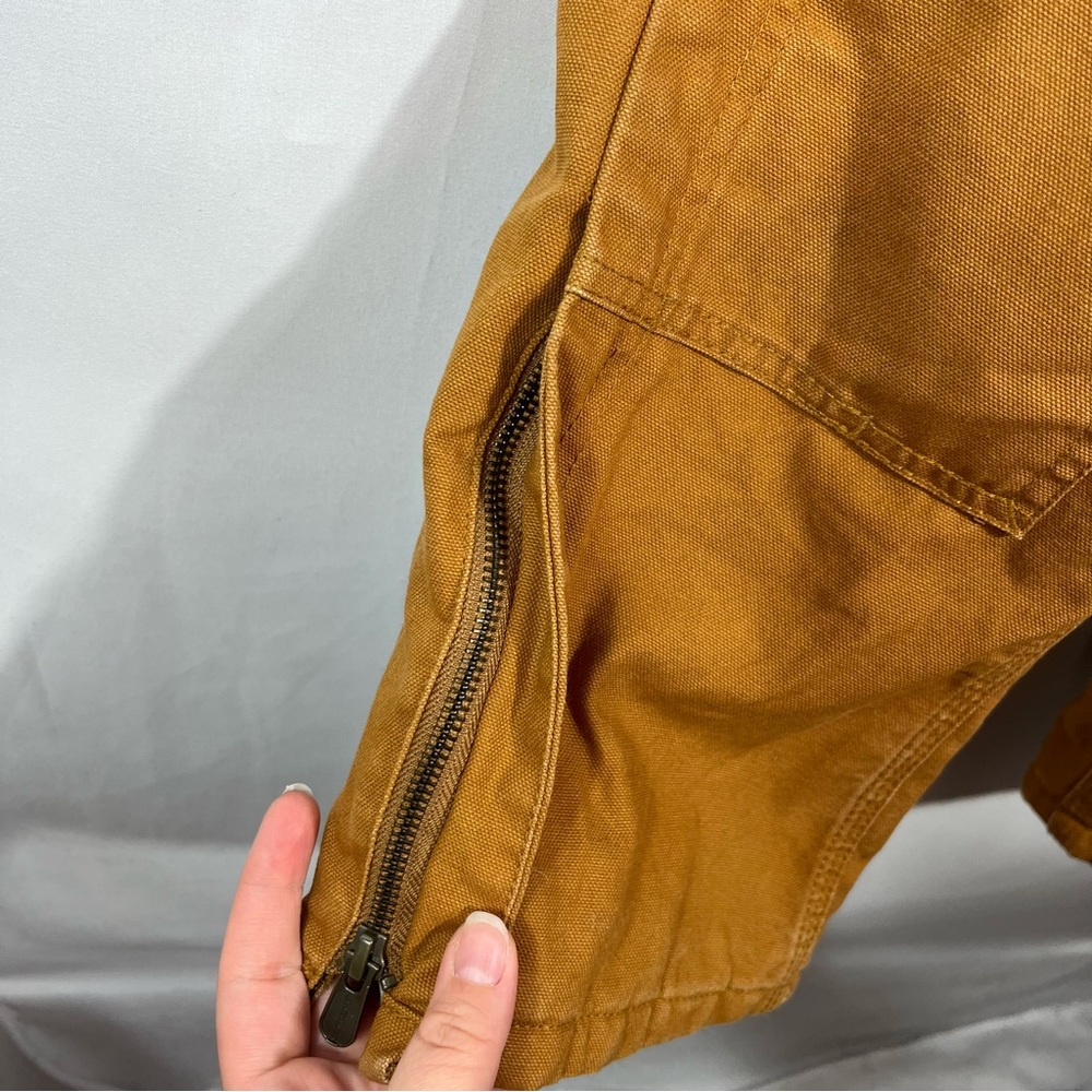 Carhartt Kids Khaki Tan Double Knee Lined Insulated Overalls  Workwear Youth 7 - Picture 5 of 7